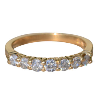The Amaya:  Ladies 14K Gold Shared Prong Diamond Band set with 0.70 CTW