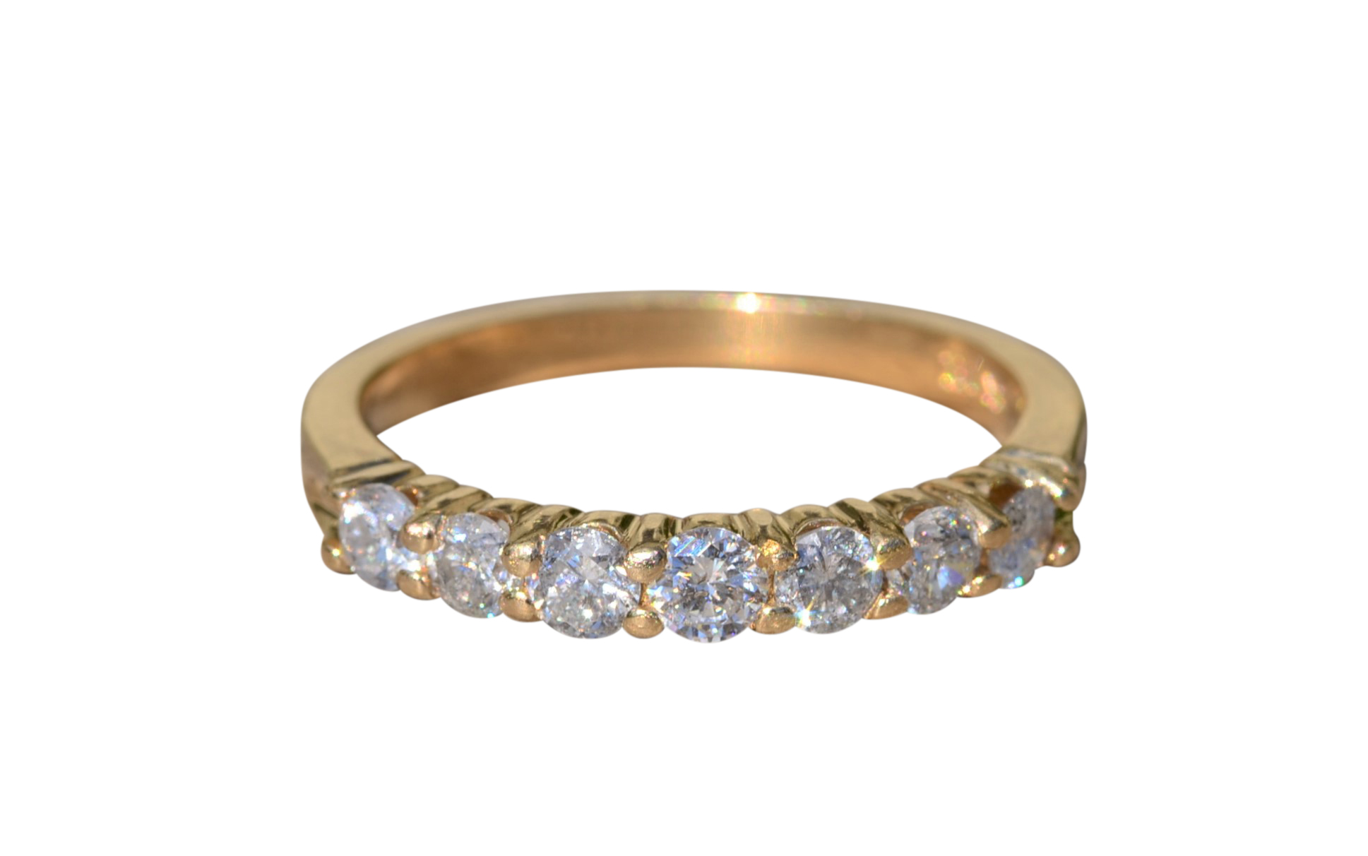 The Amaya: Ladies 14K Gold Shared Prong Diamond Band set with 0.70 CTW