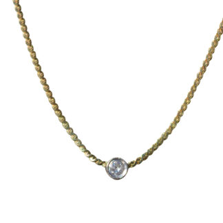 SOLD: Ladies 14K Yellow Gold Diamond Station Necklace