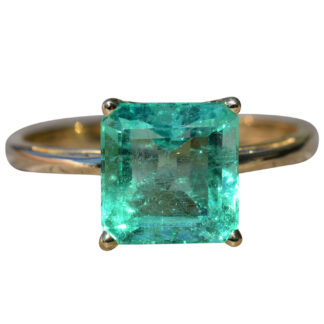 SOLD - The Jolene:  Ladies 14K Gold Engagement Ring set with 2.59 CT Colombian Emerald