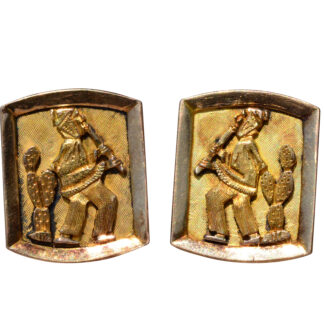 SOLD - The Afghanistan: Interesting Middle Eastern Cufflinks Featuring Instrument Player
