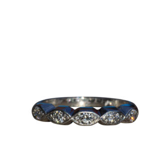 The Walnut Creek: Antique Platinum Stackable Band Set with Diamonds