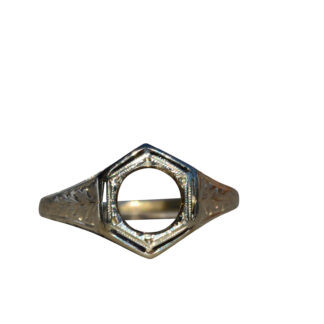 Antique White Gold Filigree Mounting