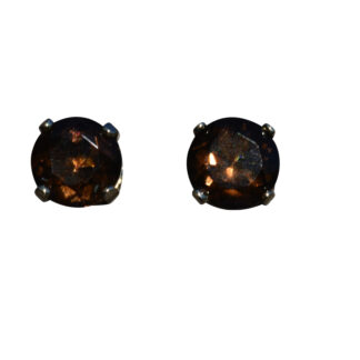 The Fairbanks Ranch:  14K Gold Smokey Quartz Stud Earrings