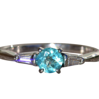 The Boracay:  Ladies 14K Engagement Style Ring set with 0.50 Carat Pariaba Tourmaline and Diamonds