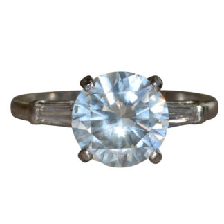 The Harbison Canyon: Antique Platinum Engagement Ring set with 1.90 Carat Diamond with Original Receipt