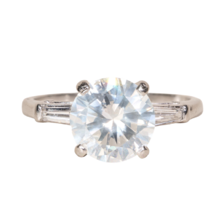 The Harbison Canyon: Antique Platinum Engagement Ring set with 1.90 Carat Diamond with Original Receipt