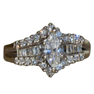 SOLD - The Reseda:  Ladies 14K Gold Engagement Ring set with 1.12 CTW Diamonds