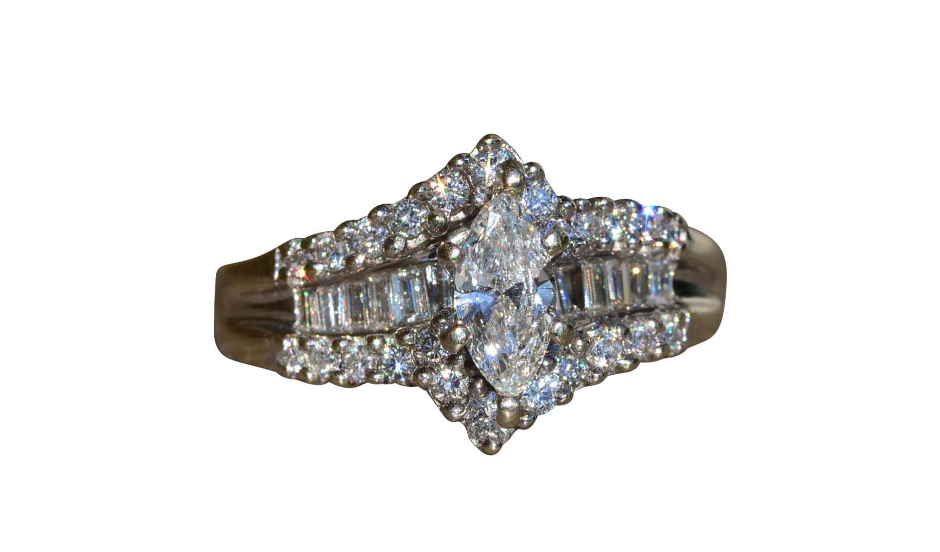 SOLD - The Reseda: Ladies 14K Gold Engagement Ring set with 1.12 CTW Diamonds