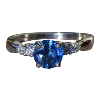 SOLD - The Granite Hills: Natural Kanchanaburi Sapphire and Diamond Engagement Ring