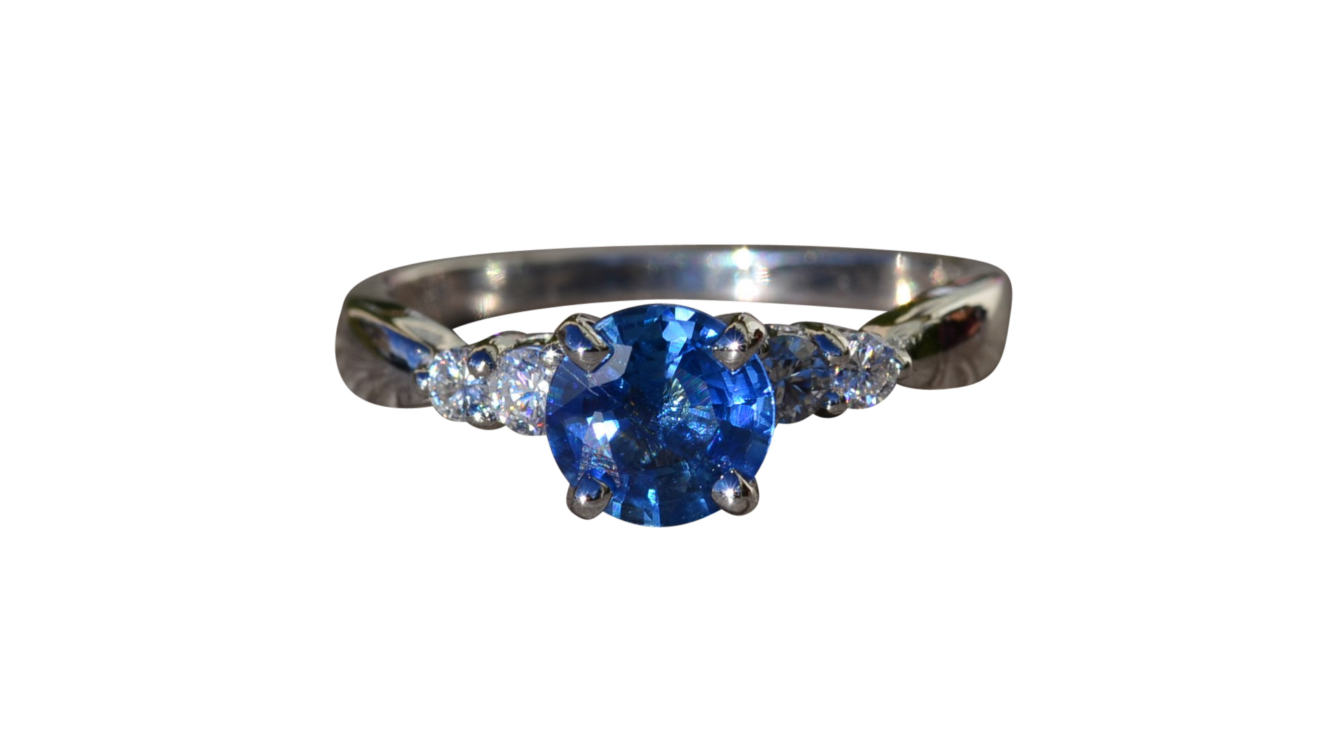 SOLD - The Granite Hills: Natural Kanchanaburi Sapphire and Diamond Engagement Ring