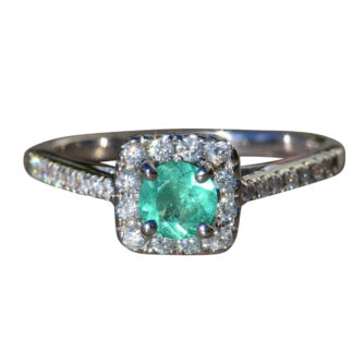 SOLD - The Lemon Grove: Colombian Emerald Engagement Ring