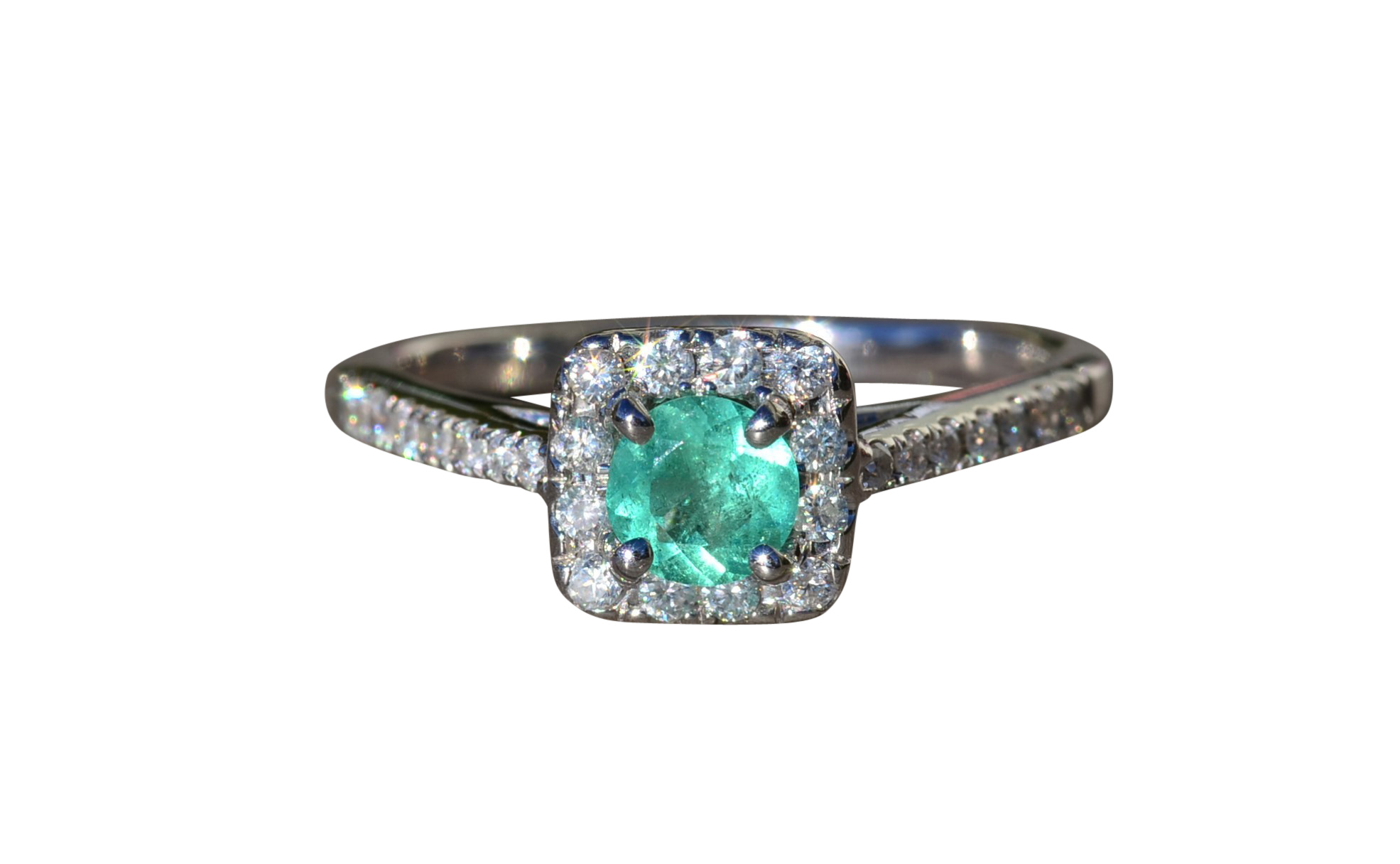 SOLD - The Lemon Grove: Colombian Emerald Engagement Ring