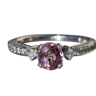 The Pink Dream: Natural Pink Sapphire and Diamond Engagement Ring