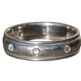 The Pompton:  Gentlemen's Platinum Wedding Band set with 0.40CTW Diamonds