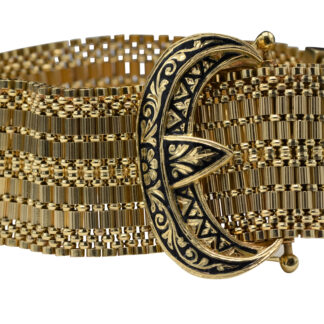 SOLD - The Acton:  Ladies 14K Yellow Gold Buckle Bracelet with Hidden Clasp