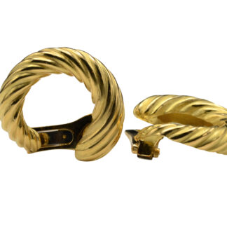 SOLD - The Islenairs:  Ladies 18K Yellow Gold French Twist Earrings