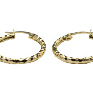 SOLD - The Camarillos:  Ladies Turkish Yellow Gold Diamond Cut Hoop Earrings