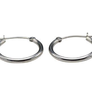 SOLD - The Trancas:  Ladies 14K White Gold Hoop Earrings