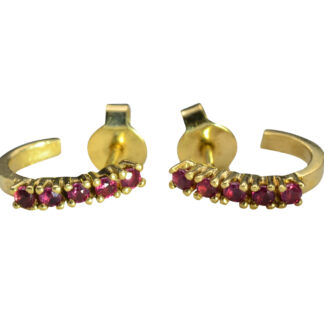 SOLD - The Kearneys:  Ladies 14K Yellow Gold Earrings set with Rubies