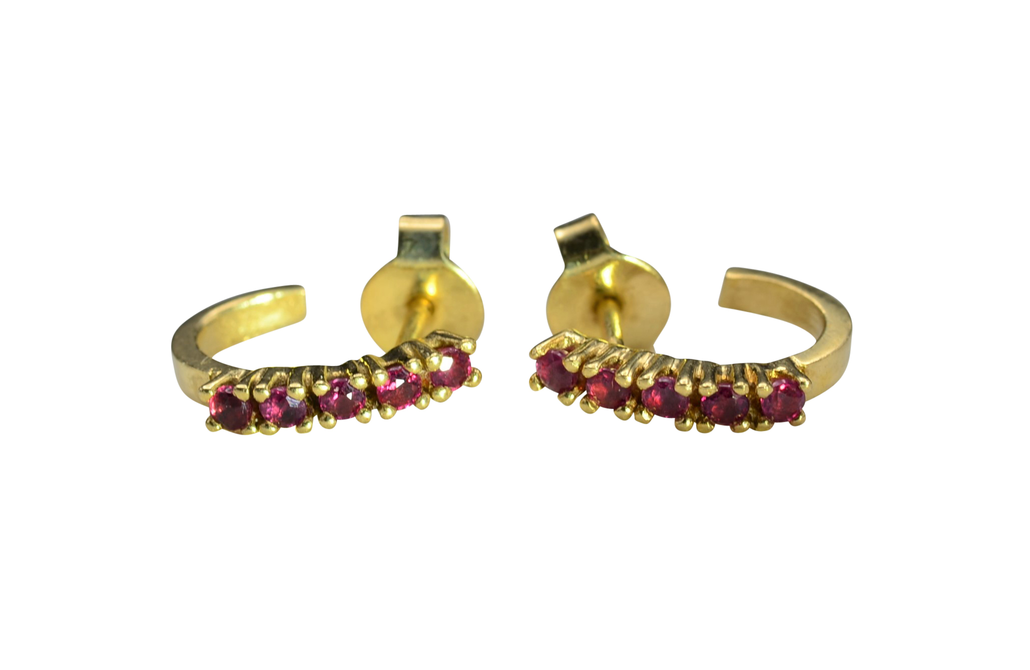 SOLD - The Kearneys: Ladies 14K Yellow Gold Earrings set with Rubies