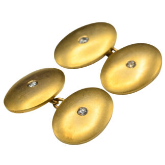 The Rolandos:  Gentlemen's 14K Cufflinks set with 0.24CTW Old Mine Cut Diamonds