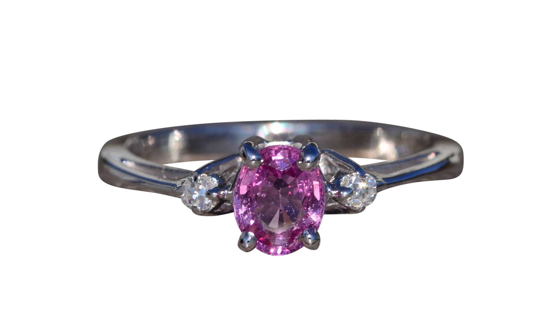 The Solvang: Bubblegum Pink Sapphire and Diamond Ring
