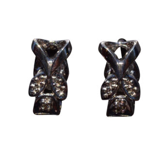 SOLD - The Benicia:  Antique White Gold Diamond Earrings