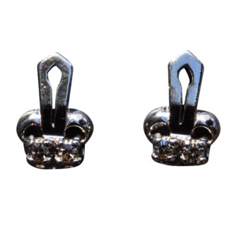 SOLD - The Grizzley Bay:  Antique Art Deco White Gold Diamond Earrings