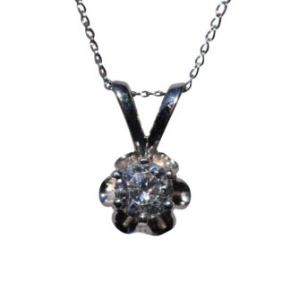 The Knights Ferry:  Buttercup Solitaire Natural Diamond Necklace