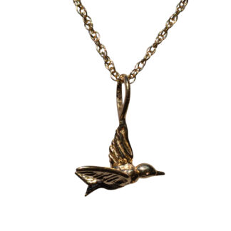 SOLD - The Hummingbird: Yellow Gold Hummingbird Necklace