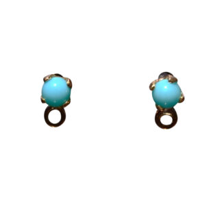 The Pacheco:  Yellow Gold Turquoise Studs