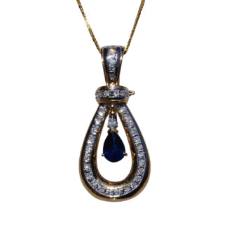 The Gretna:  Sapphire and Diamond Necklace in Yellow Gold
