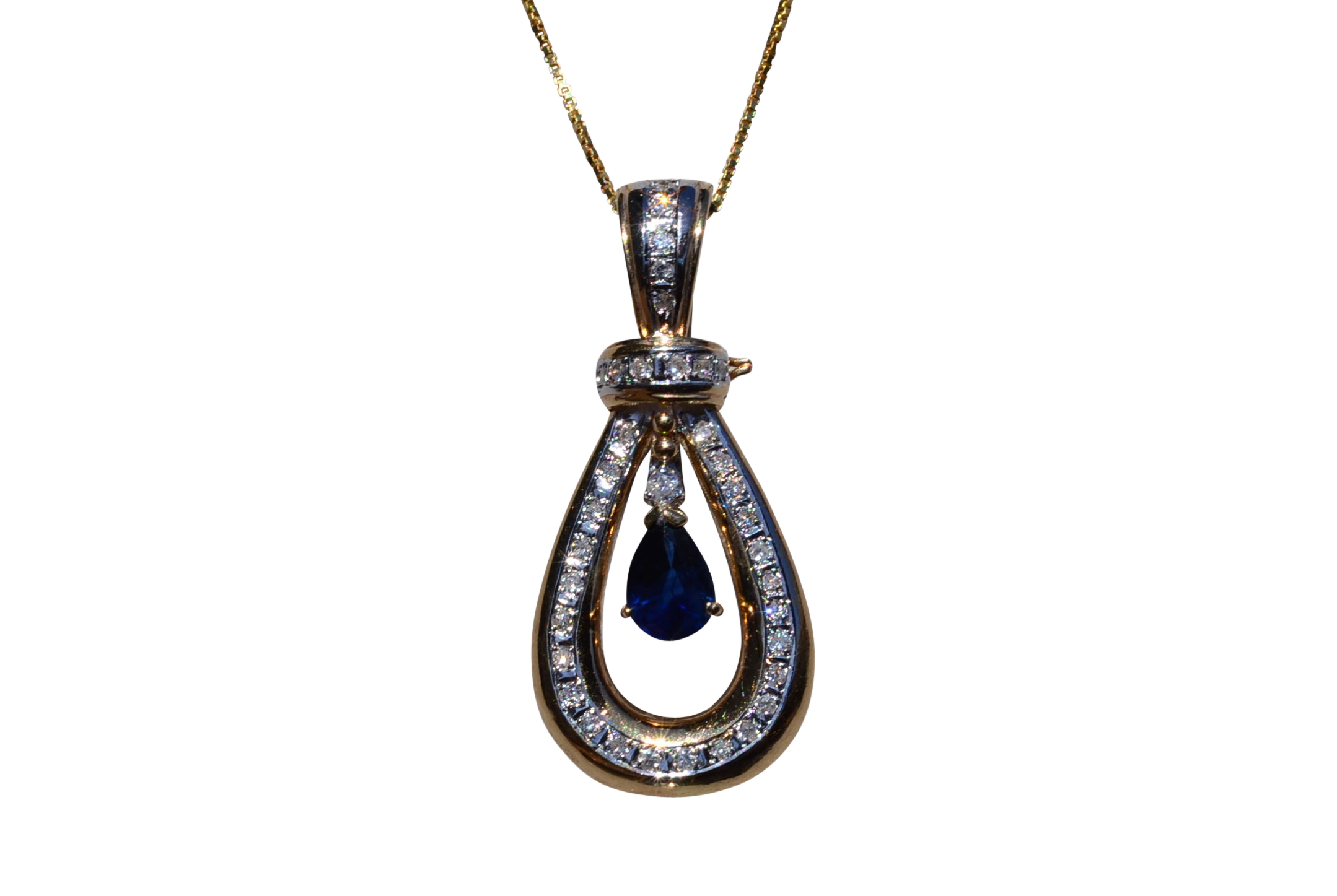The Gretna: Sapphire and Diamond Necklace in Yellow Gold