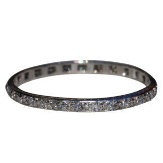 SOLD - The Magnolia Springs:  Antique Platinum Eternity Band with Diamonds