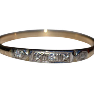 SOLD - The Josephine:  Antique Two Tone Diamond Stackable Band