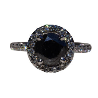 SOLD - The Riverview: 1.92 Carat Black Diamond Engagement Ring
