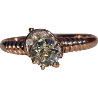 SOLD - The Vauxhall:  Victorian Ladies 14K Rose Gold Diamond Engagement Ring