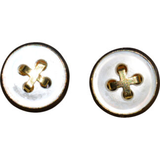 SOLD - The Menesetts:  Ladies 14K Gold Mother of Pearl Button Earrings