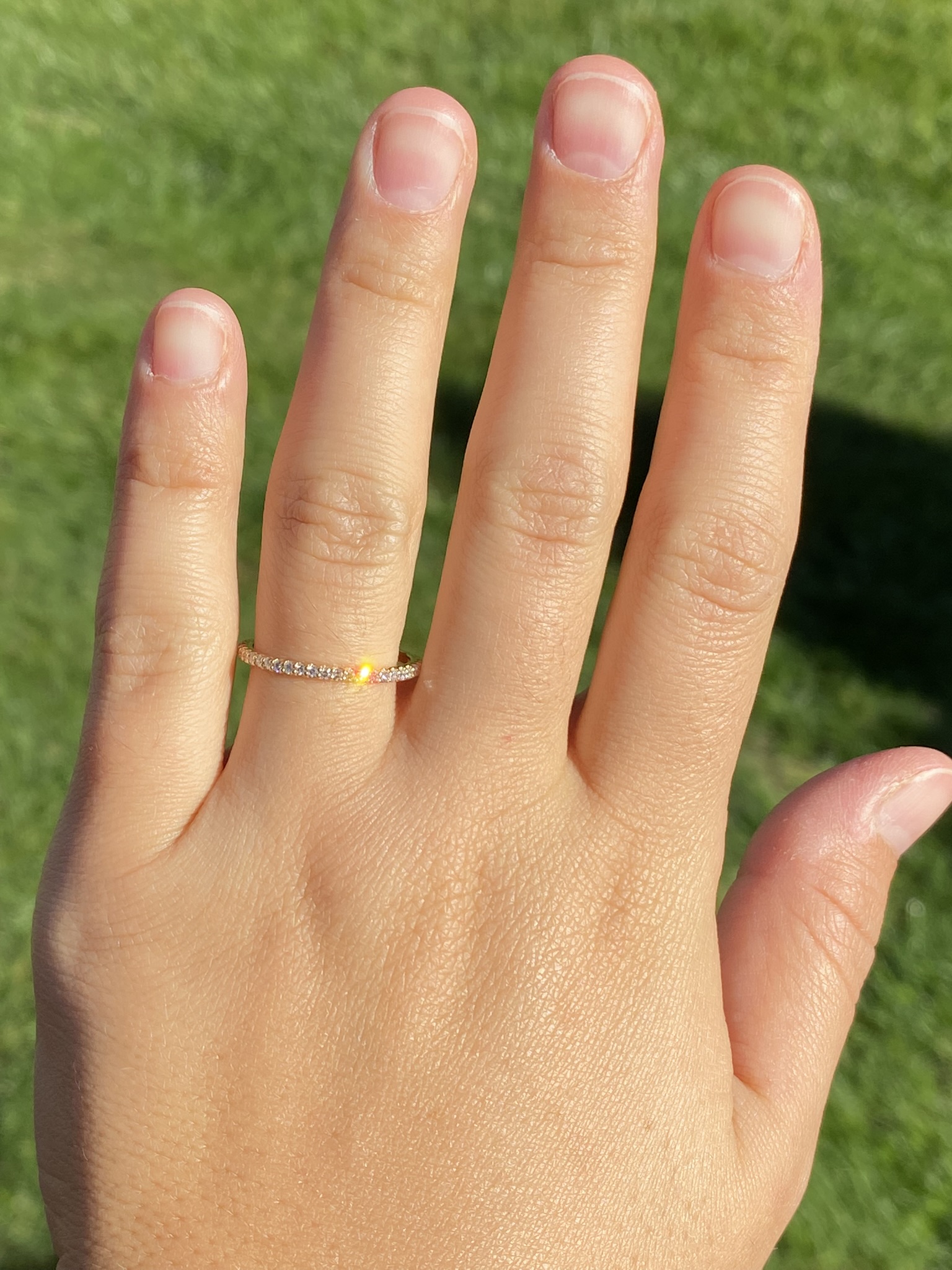 SOLD - The Oxbow: Ladies 14K Yellow Gold Diamond Partway Eternity Band - Image 8