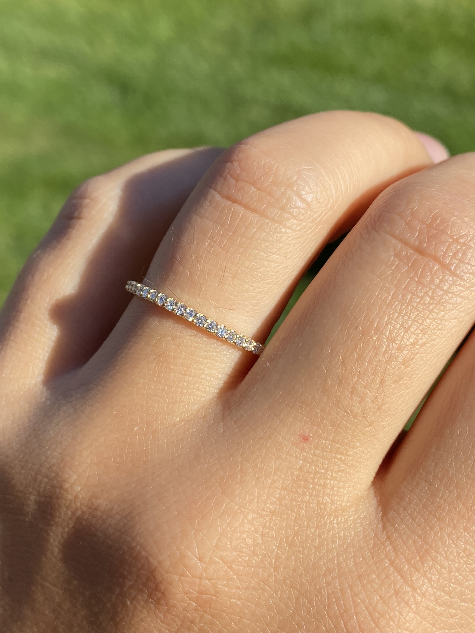 SOLD - The Oxbow: Ladies 14K Yellow Gold Diamond Partway Eternity Band - Image 9