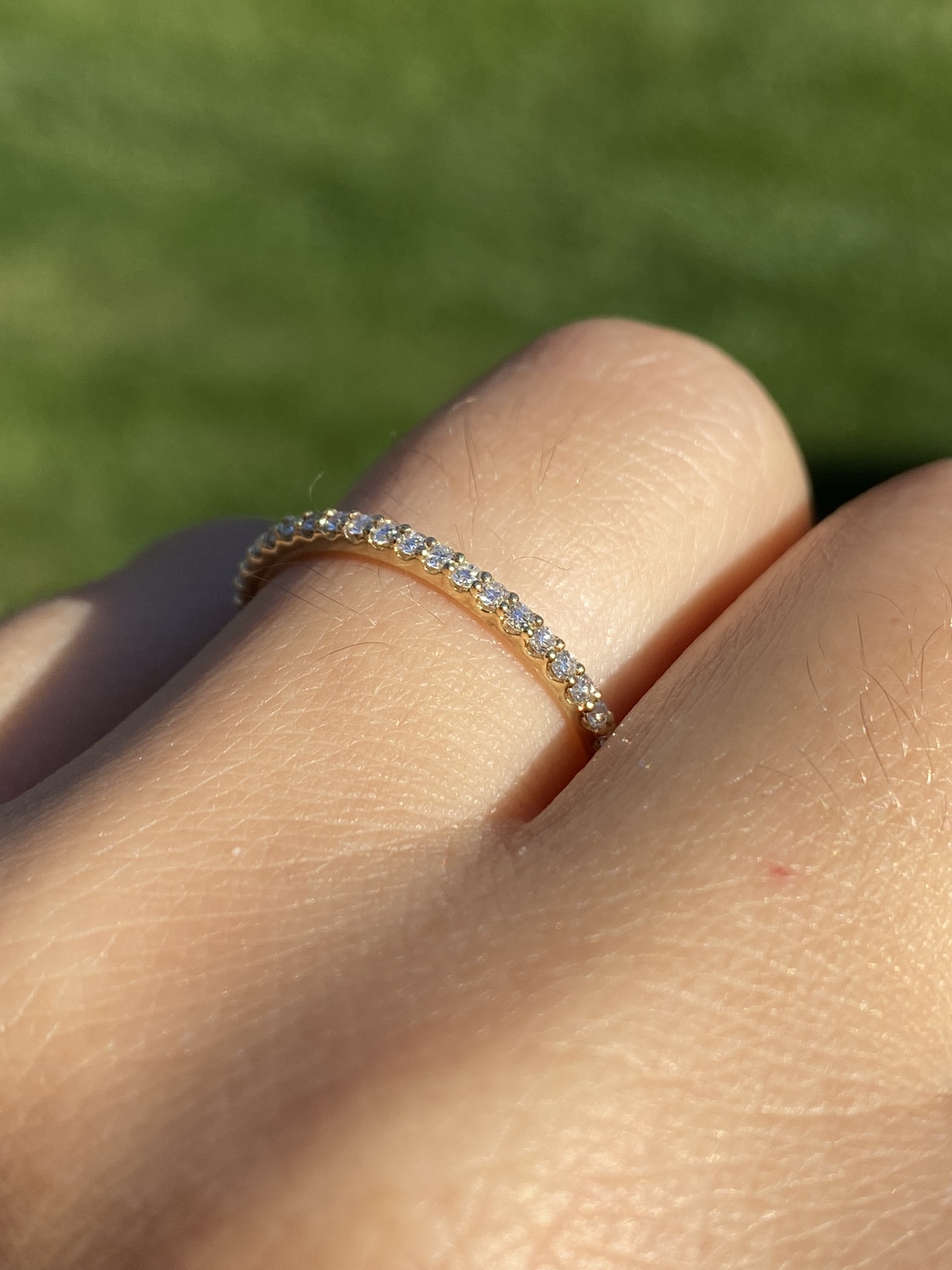 SOLD - The Oxbow: Ladies 14K Yellow Gold Diamond Partway Eternity Band - Image 10