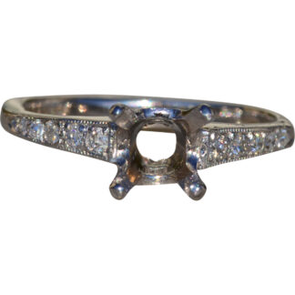 Ladies Antique Semi-Mount in 14K White Gold