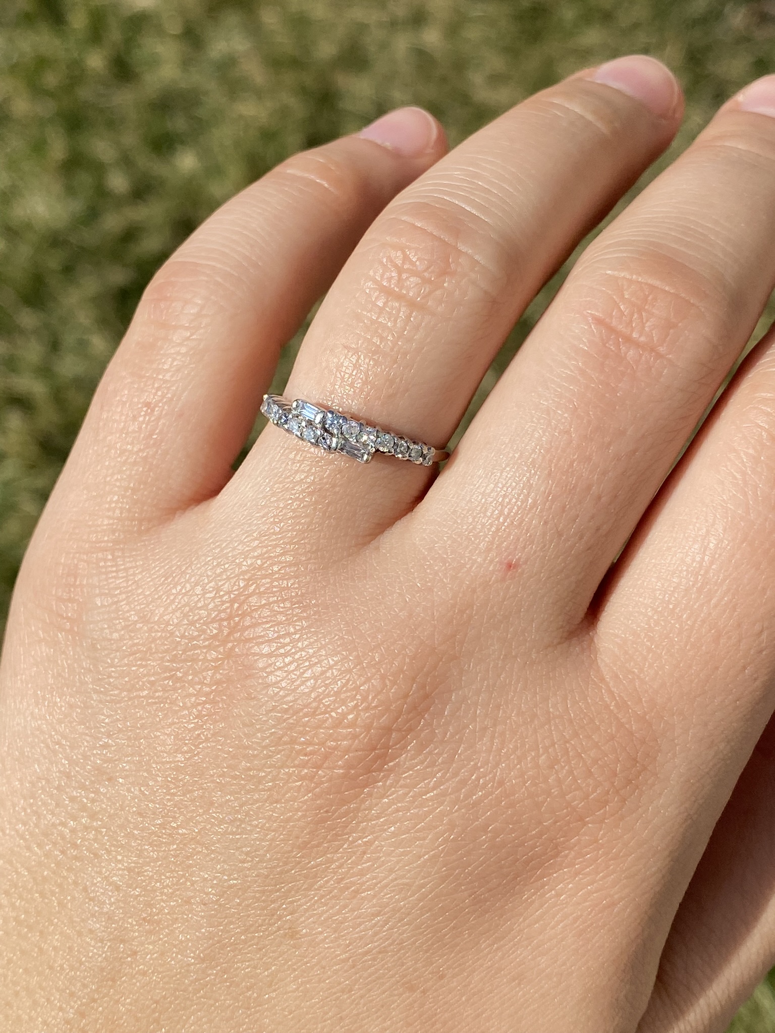 SOLD - The Camptonville: Ladies Vintage 14K White Gold Diamond Bypass Band - Image 9