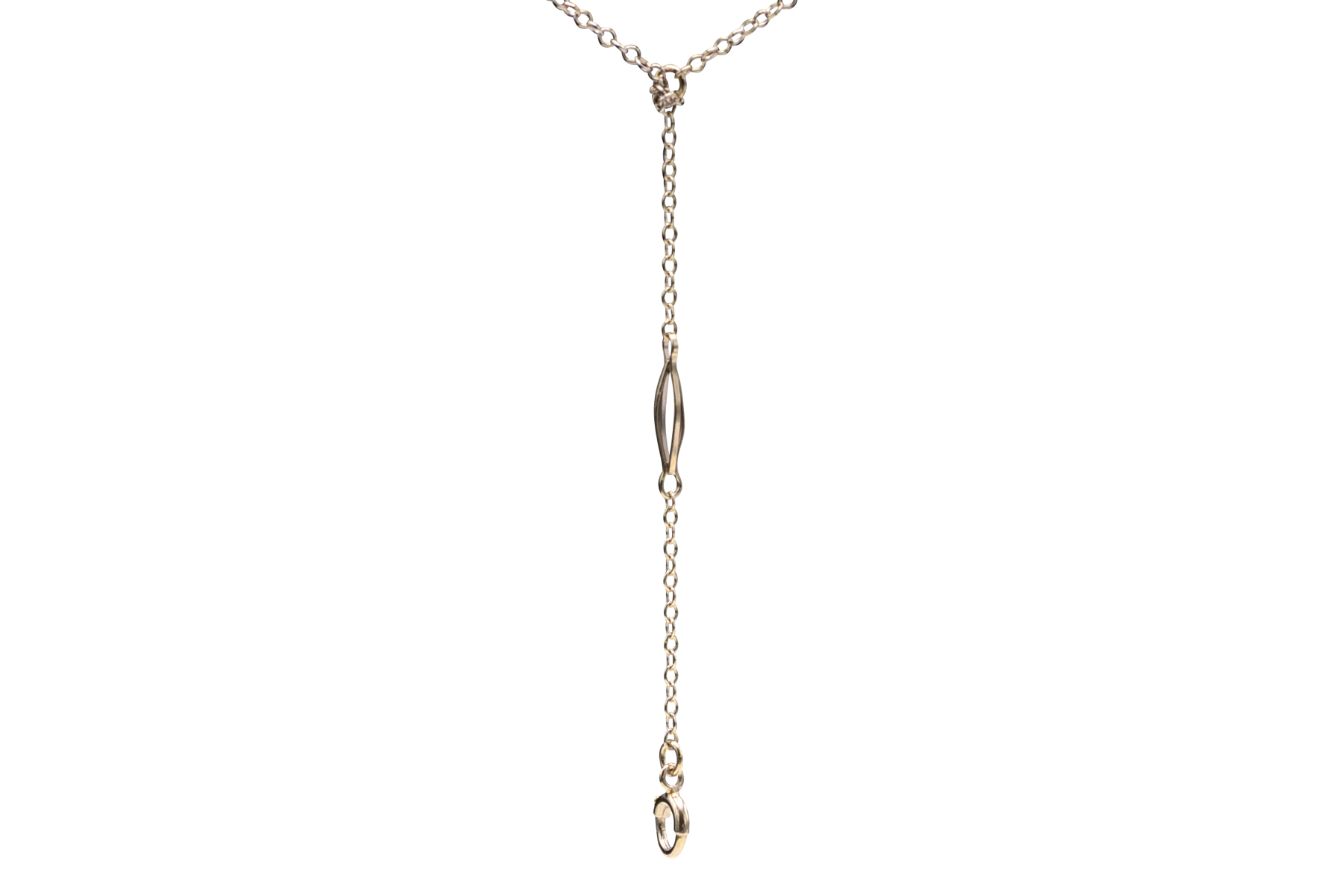 SOLD - The Dangle: Antique White Gold Y Necklace