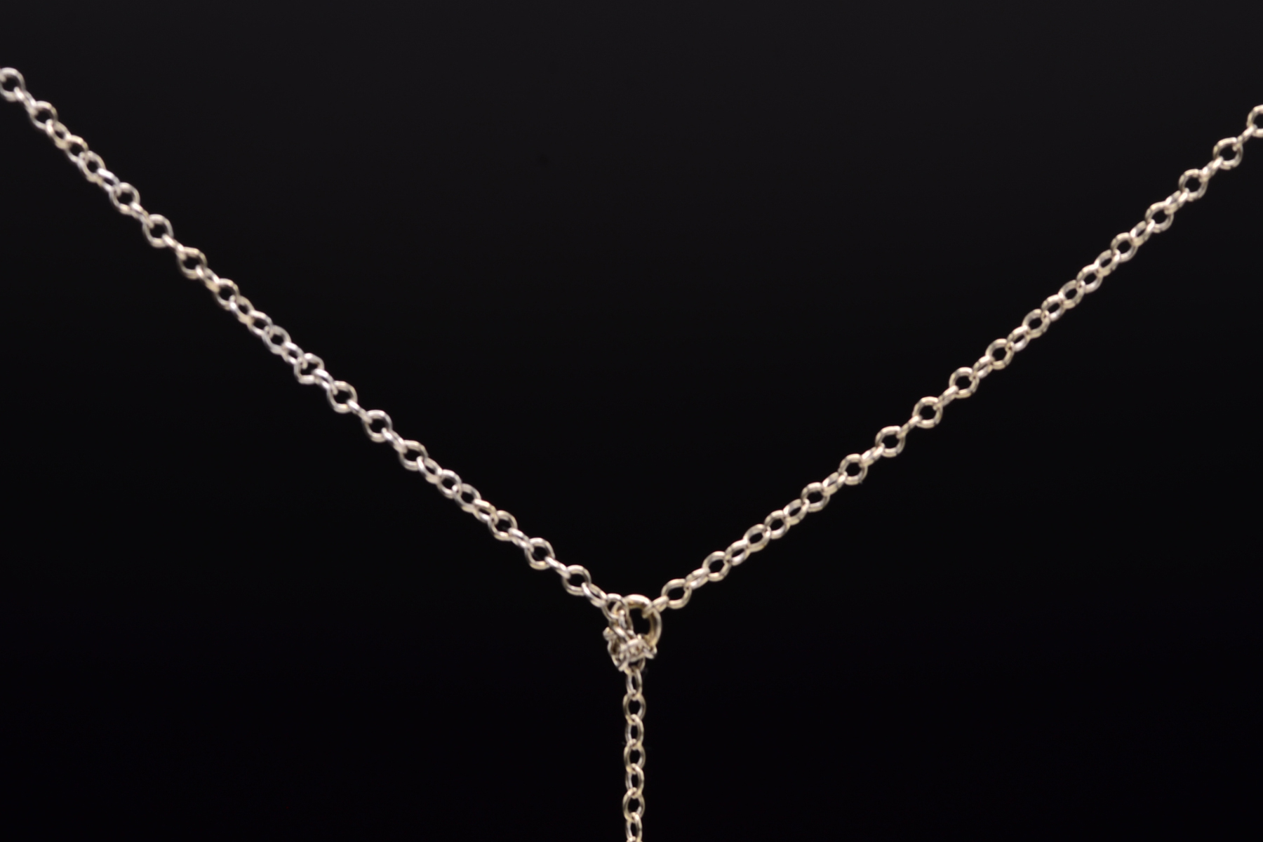 SOLD - The Dangle: Antique White Gold Y Necklace - Image 2