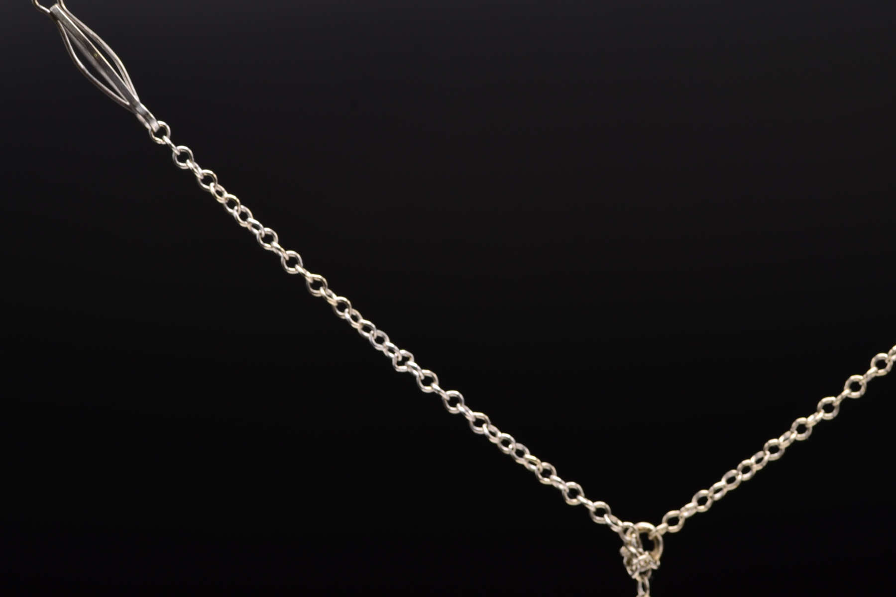SOLD - The Dangle: Antique White Gold Y Necklace - Image 3