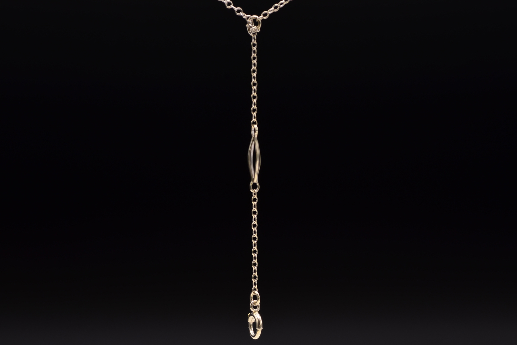 SOLD - The Dangle: Antique White Gold Y Necklace - Image 4