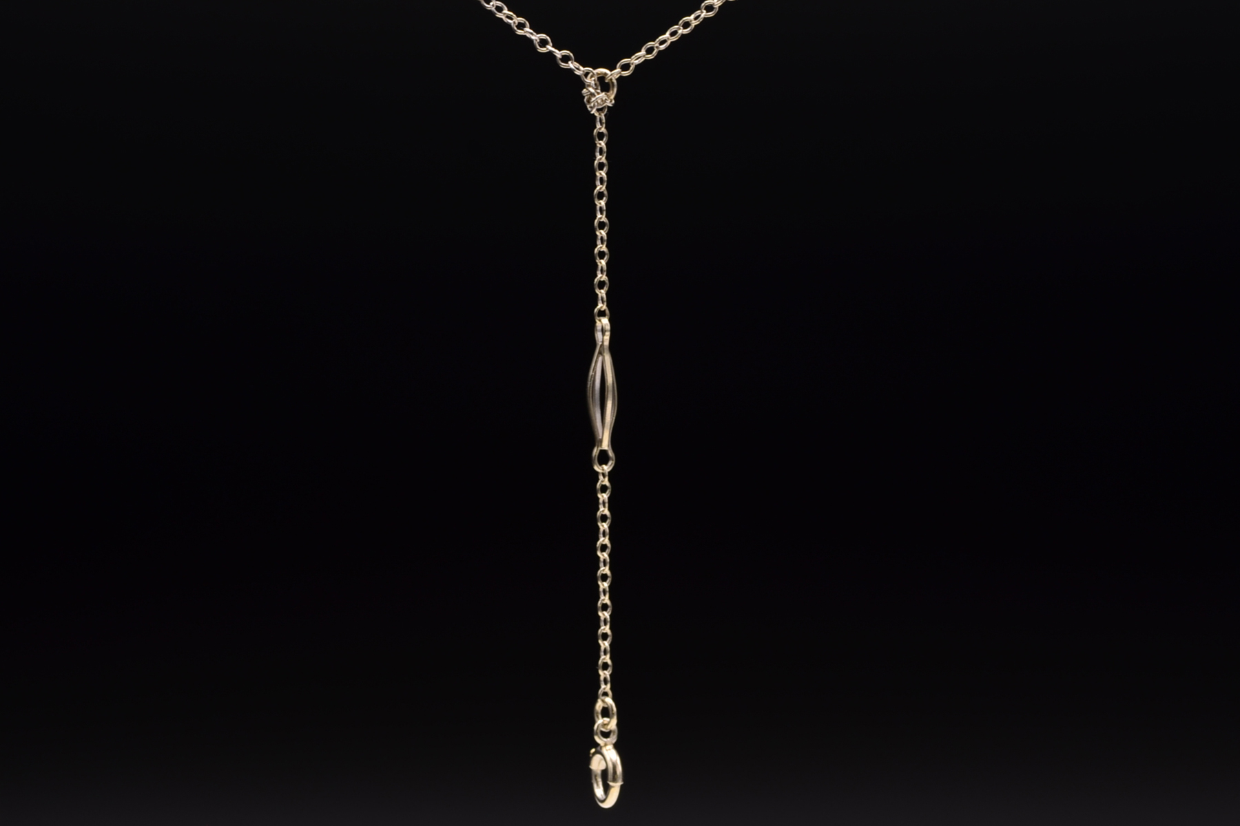 SOLD - The Dangle: Antique White Gold Y Necklace - Image 5