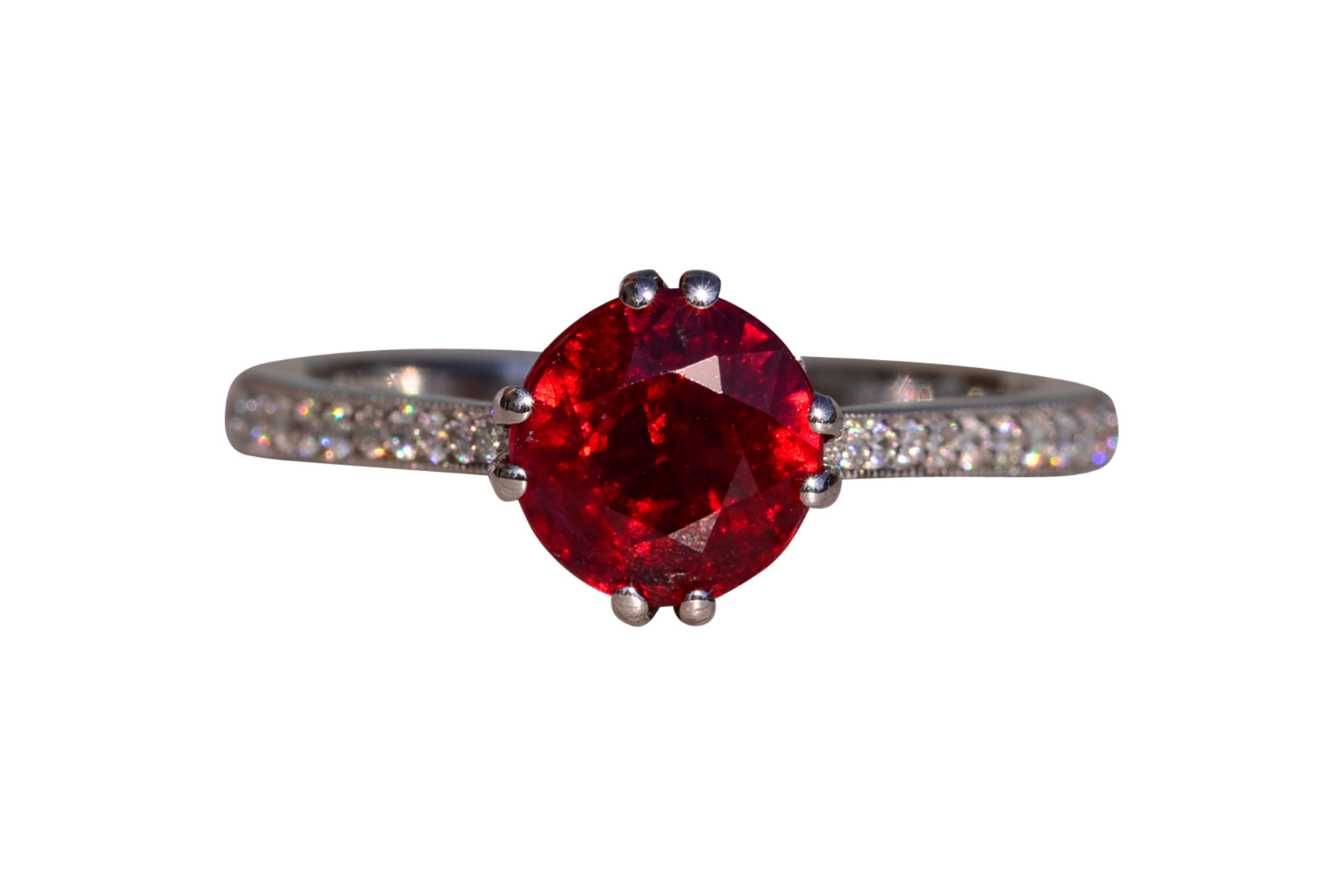 The Fitzgerald: 2.03 Carat Natural Ruby and Natural Diamond Engagement Ring